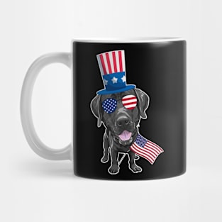 Labrador Uncle Sam Hat Sunglasses Usa Flag 4th Of July Mug